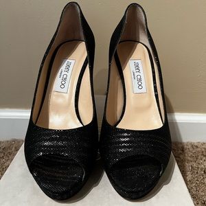 Brand New Jimmy Choo Black Metallic Luna